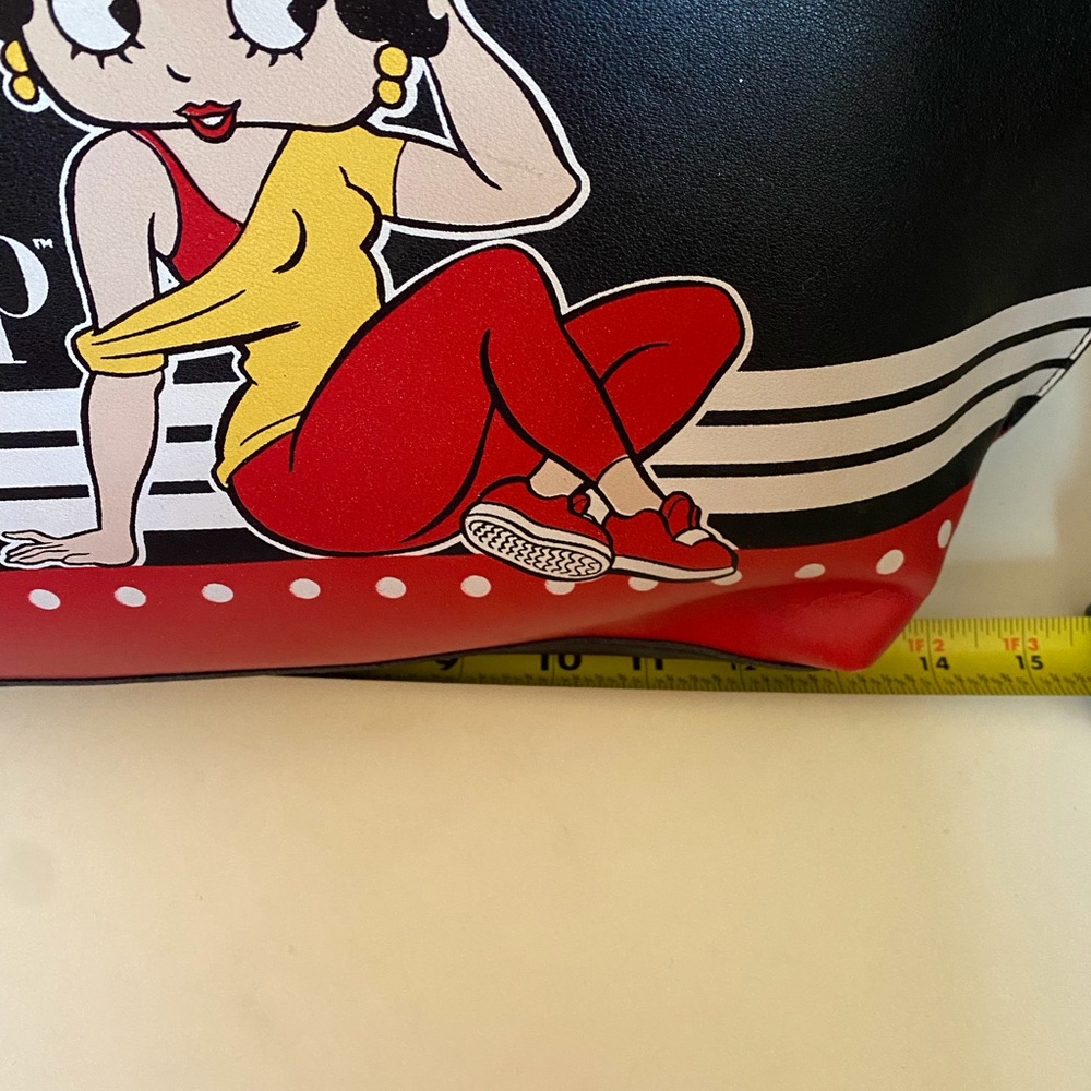 Betty Boop Black and Red Tote with Gold Tone Chain - Picture 14 of 16